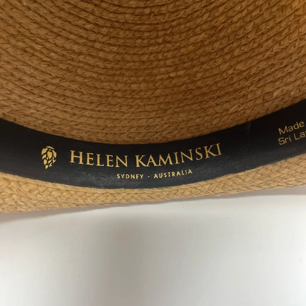 HELEN KAMINSKI Sun Hat 100% Natural Raffia Large 4" Wide Brim Australia - Picture 4 of 7